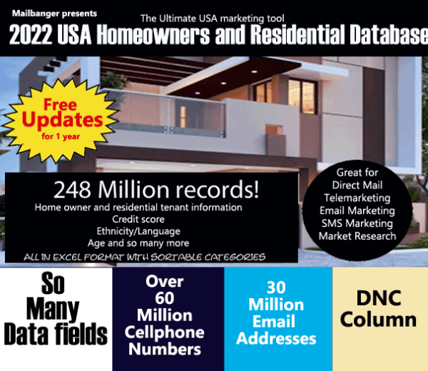 2022 2023 USA Homeowner And Residential Free Bonus Mailbanger